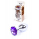 Анальная пробка (металл) с фиолетовым камнем Exclusivity Silver PLUG - Purple