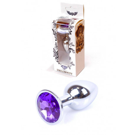 Анальная пробка (металл) с фиолетовым камнем Exclusivity Silver PLUG - Purple, фото №1