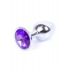 Анальная пробка (металл) с фиолетовым камнем Exclusivity Silver PLUG - Purple