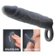 Насадка на пенис с кольцом для мошонки Pretty Love Realistic Penis Sleeve black, BI-026227-2