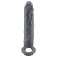 Насадка на пенис с кольцом для мошонки Pretty Love Realistic Penis Sleeve black, BI-026227-2