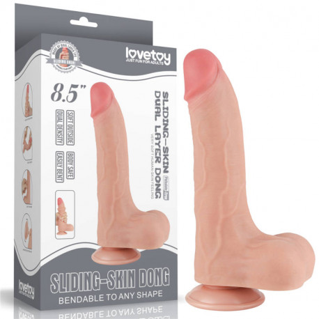 Фаллоимитатор LoveToy 8.5 Sliding Skin Dual Layer Dong flesh, LV317209, фото №1