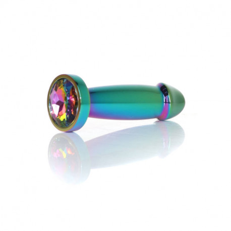 Анальный металлический фаллос размера S - Multicolour Penis PLUG Clear Small, фото №1