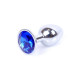 Анальная пробка (металл) с синим камнем Exclusivity Silver PLUG - Dark Blue