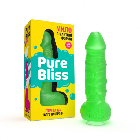 Мыло член с присоской Pure Bliss Mini Green 15 см, фото №1