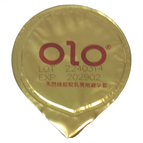 Презервативы OLO Gold Indian, текстурированные с термоэффектом, фото №1