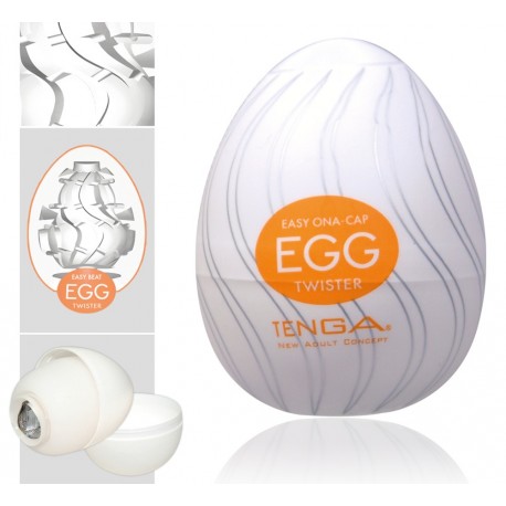 Растягивающийся мини-мастурбатор в форме яйца Tenga Egg Twister Single, фото №1
