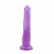 Двойной фаллос на присоске Hi-Rubber 20 см, фиолетовый