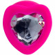 Розовая анальная втулка Diamond Heart с кристаллом бриллиант, 9,5 см