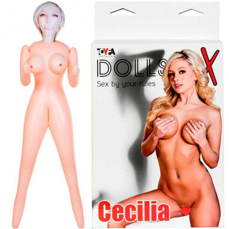 Надувна секс-лялька Сесілія, Toyfa Dolls-X, з двома отворами, 160 см, фото №1