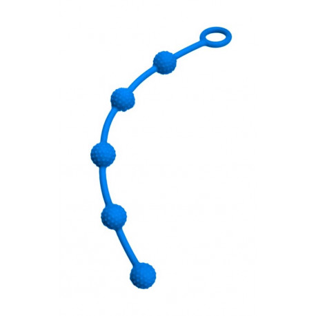 Анальные бусы Силіконові анальні намистини синього кольору, SKN-ANL034, фото №1
