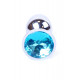 Металлическая анальная пробка с голубым кристаллом Exclusivity Silver PLUG - Light Blue
