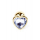 Анальная пробка (металл) с прозрачным камнем сердцем Exclusivity Gold Heart PLUG - Clear