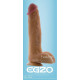 Большой реалистичный фаллоимитатор с мошонкой на присоске EGZO MAD Banana DS003