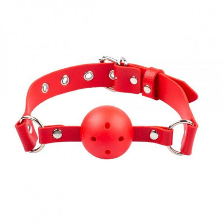 Кляп Breathable ball gag plastic, RED, фото №1
