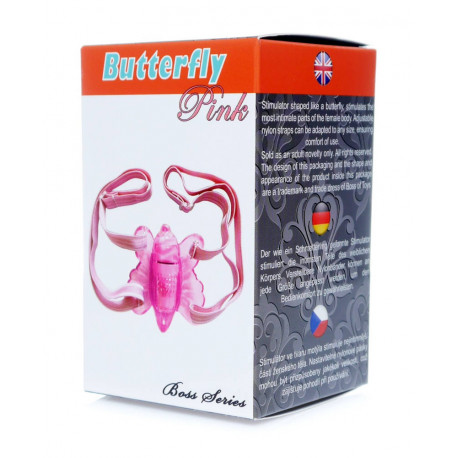 Вибро-стимулятор бабочка Boss Series Butterfly Pink, фото №1