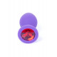 Середня анальна пробка (силікон) із червоним кристалом Exclusivity Purple Silikon PLUG Medium - Red Diamond