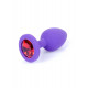 Маленькая анальная пробка (силикон) с красным кристаллом Exclusivity Purple Silikon PLUG Small - Red Diamond