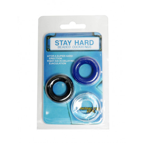 Набір ерекційних кілець STAY HARD Cock Ring Set-Color, фото №1
