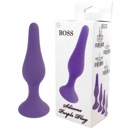 Анальна пробка Boss Silicone Purple Plug - Extra Large, фото №1