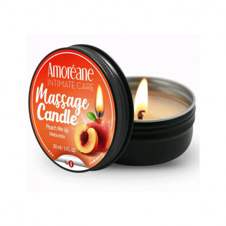 Масажна свічка з ароматом персика Amoreane Massage Candle Peach Me Up, 30 мл, фото №1