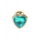 Анальная пробка (металл) с зеленым камнем сердцем Exclusivity Gold Heart PLUG - Green