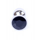 Анальна пробка (метал) із чорним каменем Exclusivity Silver PLUG - Black