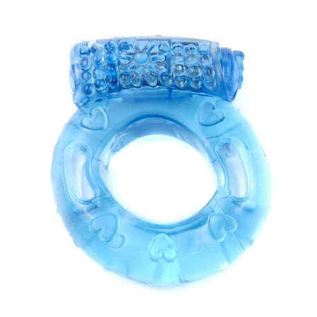 Эрекционное вибро-кольцо Boss Series Vibrating CockRing blue, фото №1