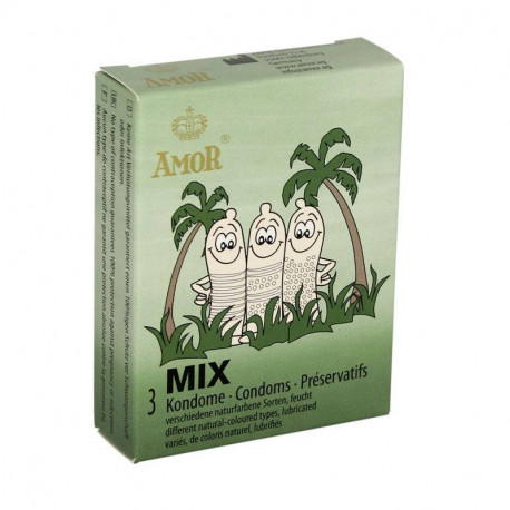 Рельефные презервативы Amor Mix, 3 шт, фото №1